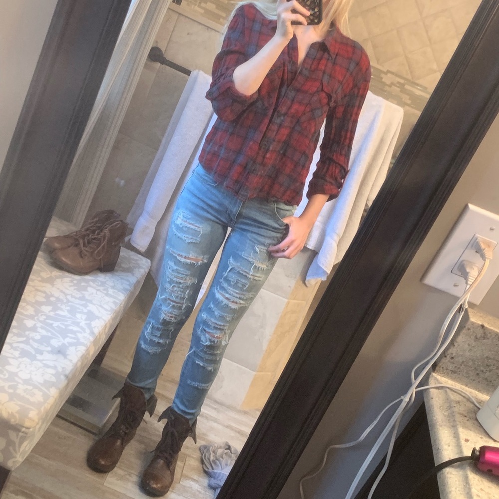 Open back flannel ❤️ - Picture 3 of 5